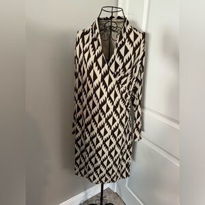 J. Jill Wearable Collection Aztec Pattern Faux Wrap Dress in Size Small